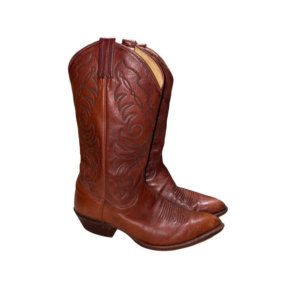SANDERS Brown Western Cowboy Boots    Size: 8D Men's